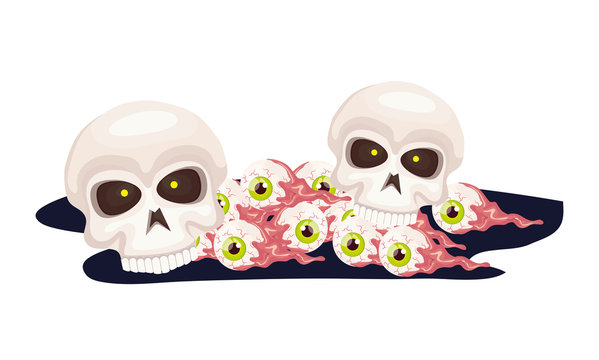 skulls with eyes scary of halloween