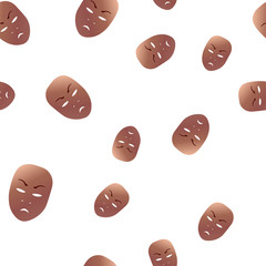 Anger theatrical mask seamless pattern