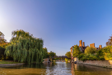 Fototapeta na wymiar August 23, 2019, city tour in Cambridge UK, Cambridge colleges and other tourist attractions.