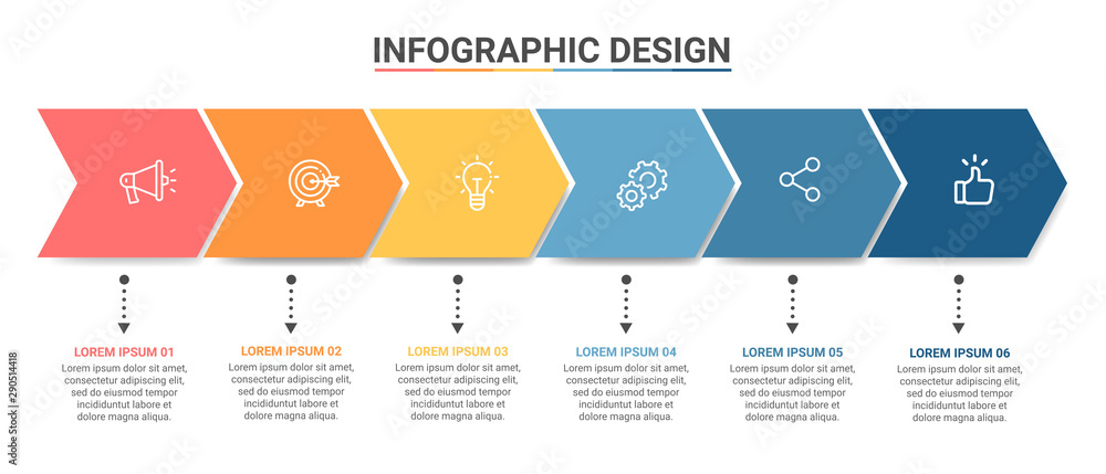 Poster Business data visualization.Steps  Process chart. Abstract elements of graph, diagram with steps, options, parts or processes. Vector business template for presentation Vector Design