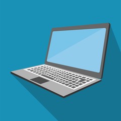 Laptop Vector. Flat icon illustration. - Vector