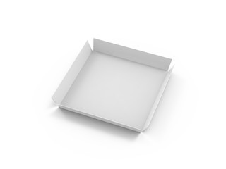 Empty disposable square paper plate for fast food, mock up template on isolated white background, 3d illustration