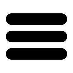 Obraz premium Thick hamburger menu bar line art vector icon for apps and websites