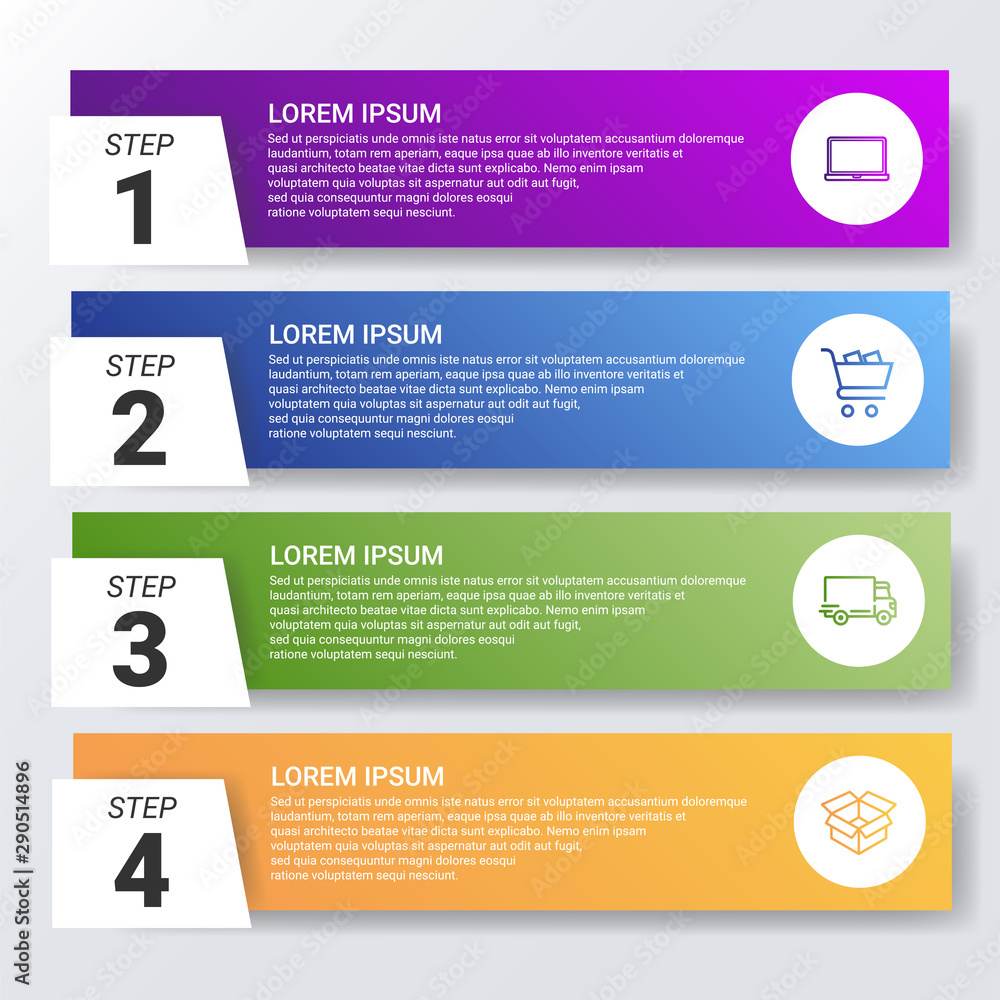 Poster business data visualization.steps process chart. abstract elements of graph, diagram with steps, opt