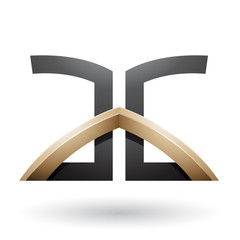 Black and Beige Bridged Letters of A and G Illustration