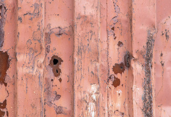 Rusty metal container as abstract background