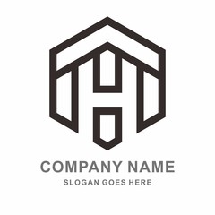 Geometric Square Letter H Business Company Vector Logo Design