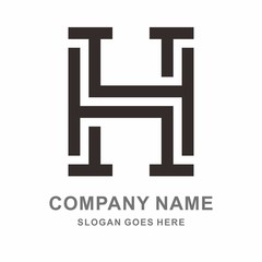 Monogram Letter H Business Company Vector Logo Design
