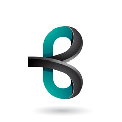 Obraz premium Black and Green Bold Curvy Letter B Illustration