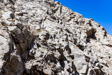Rocks in the mountains against the blue sky