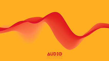 Vector 3d solid surface audio wavefrom. Abstract music waves oscillation spectrum. Futuristic sound wave visualization. Colorful impulse pattern. Synthetic music technology sample.
