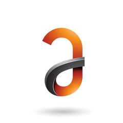 Black and Orange Bold Curvy Letter A Illustration