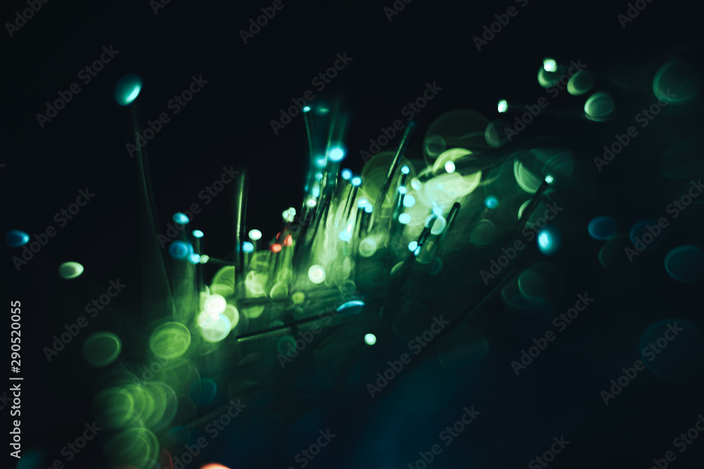 Aufkleber beautiful green optical bokeh on a glow background.