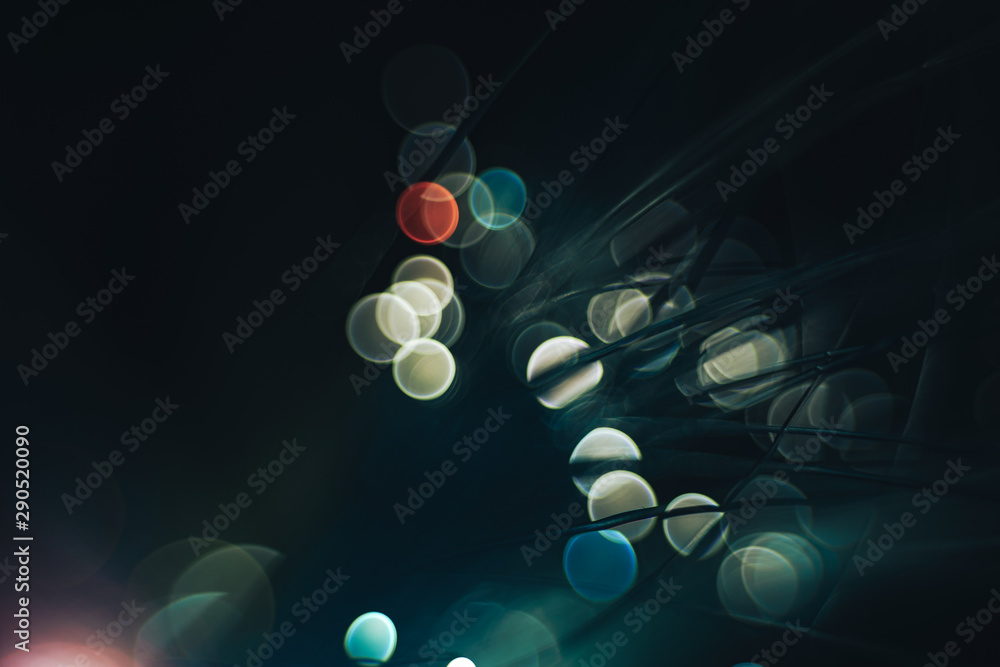 Poster beautiful abstract optical light bokeh on a glow background.