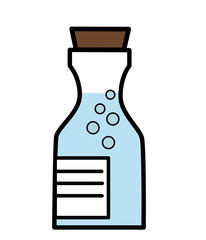 Medicine bottle icon. Vector illustration. Flat style. EPS 10. Vintage medicine bottle isolated on white. Science laboratory icon.  laboratory glass icon.