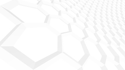 3d ILLUSTRATION, of white abstract crystal background, triangular texture, wide panoramic for wallpaper	