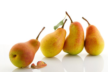 Ripe juicy pears close-up.