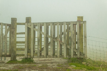 rural door to separate the animals in the mountain