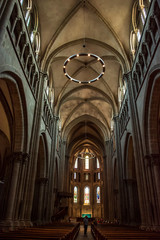 Fototapeta premium Interior of the St. Pierre Cathedral in Geneva, Switzerland, today belonging to the Swiss Reformed Church. 
