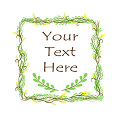 Square floral frame can you use for wedding card, greeting card, decoration, logo, tempelate and more