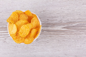Potato chips in bowl