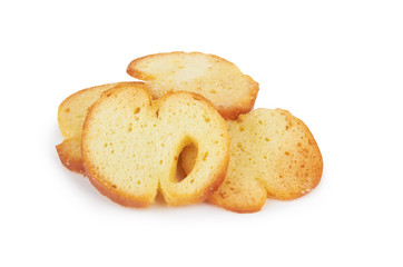 Wheat crackers on white