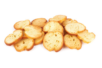 Fototapeta na wymiar Wheat crackers on white