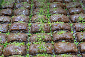 Black ground Turkish baklava