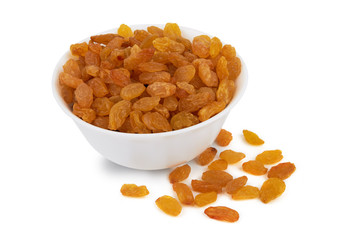 Raisins isolated on white