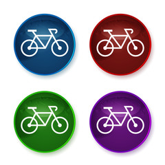 Fototapeta premium Bicycle icon shiny round buttons set illustration