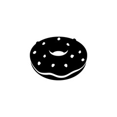 Black Doughnut Icon isolated on a White Background Illustration