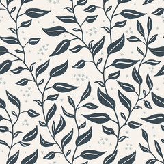 Natural floral farmhouse style seamless patterns for kitchenware and homeware, fabric and stationery design and decoration