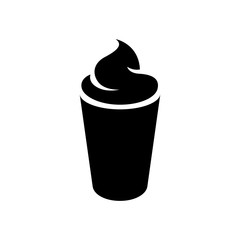 Black Milkshake Icon isolated on a White Background Illustration