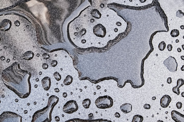 Texture with water drops on metallic surface
