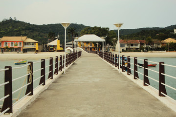 Pier in Porto Belo city beach Santa Catarina Brazil