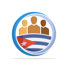 Illustrated icon with the concept of the national community of Cuban