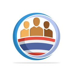 Illustrated icon with the concept of the national community of Thailand