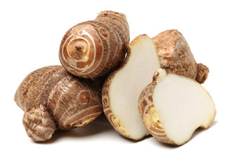 Taro on white background.