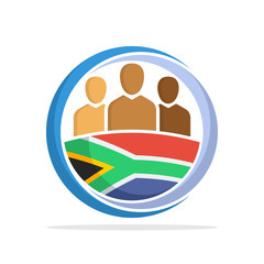 Illustrated icon with the concept of the national community of South African