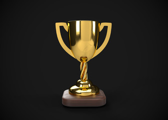 Gold Trophy Champions Winner 3D Render