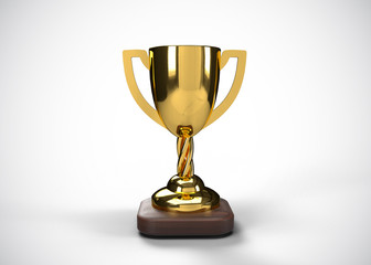 Gold Trophy Champions Winner 3D Render