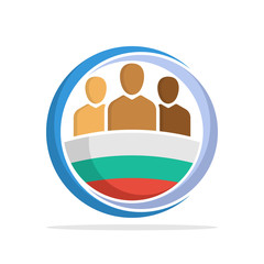Illustrated icon with the concept of the national community of Bulgarian