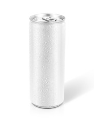 tin can with cool water droplet for drink beverage product design mock-up