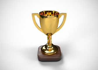Gold Trophy Champions Winner 3D Render