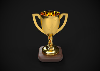 Gold Trophy Champions Winner 3D Render