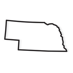 black outline of Nebraska map- vector illustration
