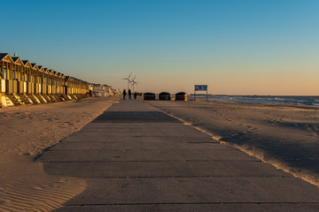 Beach sunset background. Beautiful evening 