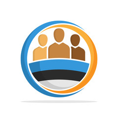 Illustrated icon with the concept of the national community of Estonian
