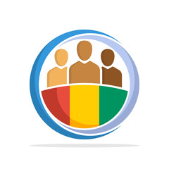 Illustrated icon with the concept of the national community of Guinea 