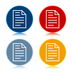 Page icon trendy flat round buttons set illustration design